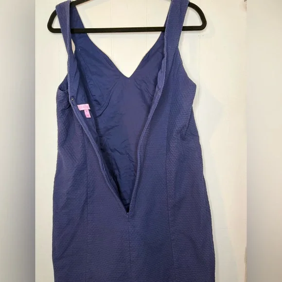 Lilly Pulitzer Largo Shift Dress Lace Neckline Navy Blue Women's Size 12 - Picture 8 of 12